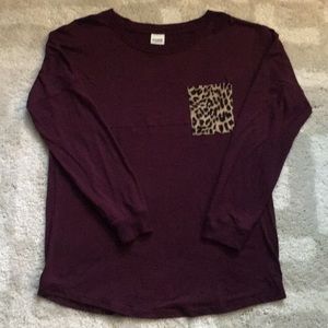 PINK Victoria's Secret Tops - Maroon VS PINK Long Sleeve Shirt PINK Victoria's Secret Tops - Maroon VS PINK Long Sleeve Shirt